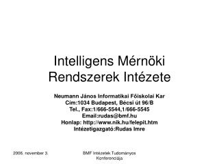 intelligens m rn ki rendszerek int zete