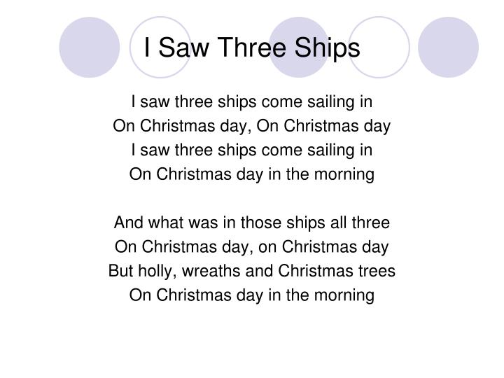 i saw three ships