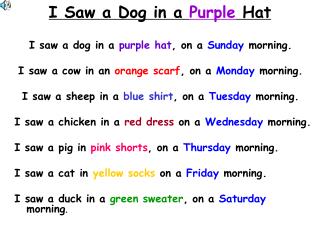 I Saw a Dog in a Purple Hat