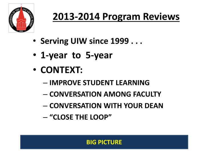 2013 2014 program reviews