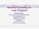 Benefits Counseling for Loan Programs - slide 1