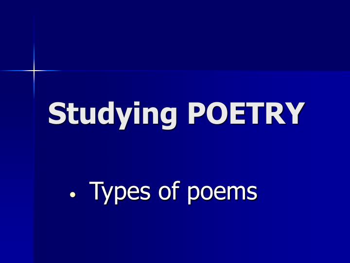 studying poetry