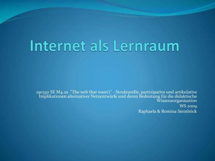 internet als lernraum