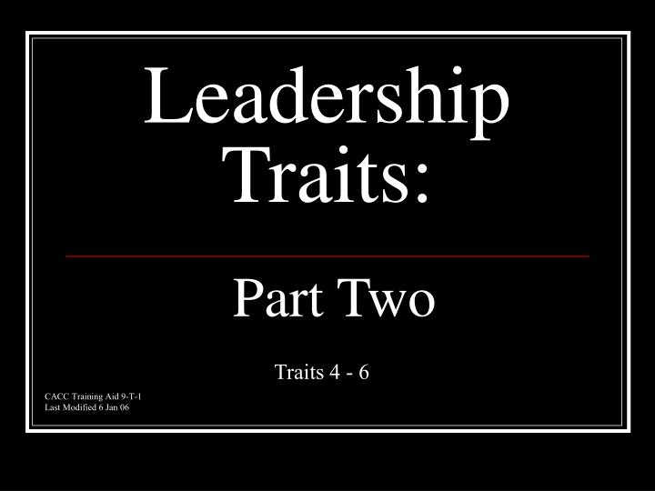 leadership traits part two