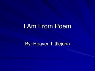 i am from poem