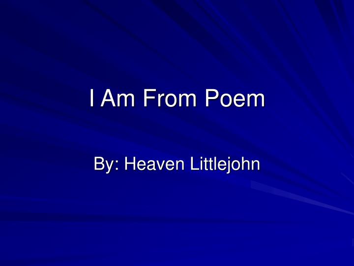 i am from poem