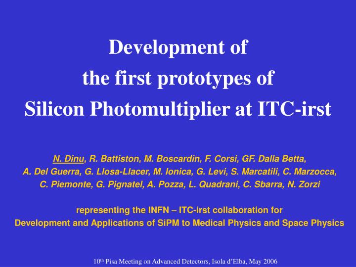 development of the first prototypes of silicon photomultiplier at itc irst