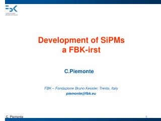 Development of SiPMs a FBK-irst