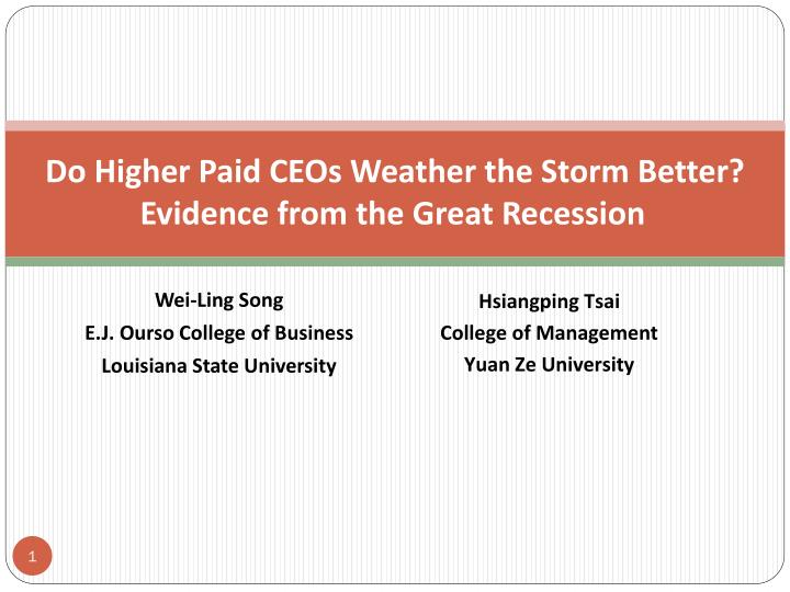 do higher paid ceos weather the storm better evidence from the great recession