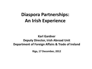 Diaspora Partnerships: An Irish Experience