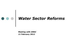 Water Sector Reforms