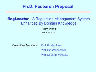 Ph.D. Research Proposal