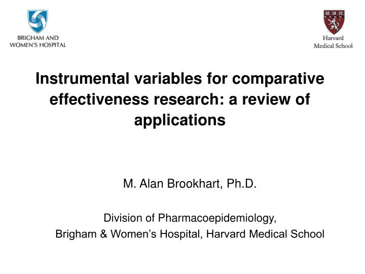 instrumental variables for comparative effectiveness research a review of applications