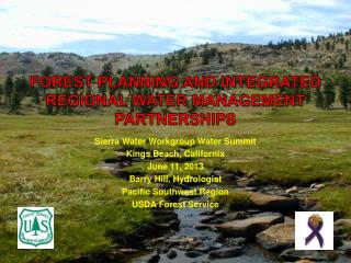 FOREST PLANNING AND INTEGRATED REGIONAL WATER MANAGEMENT PARTNERSHIPS