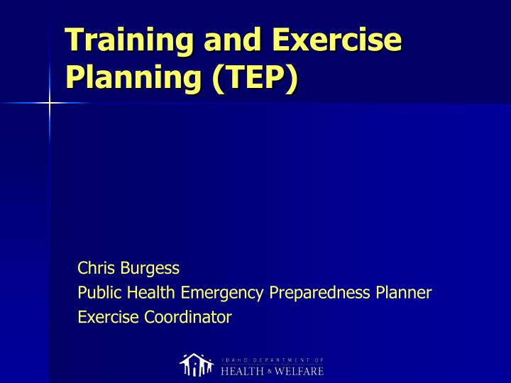 training and exercise planning tep