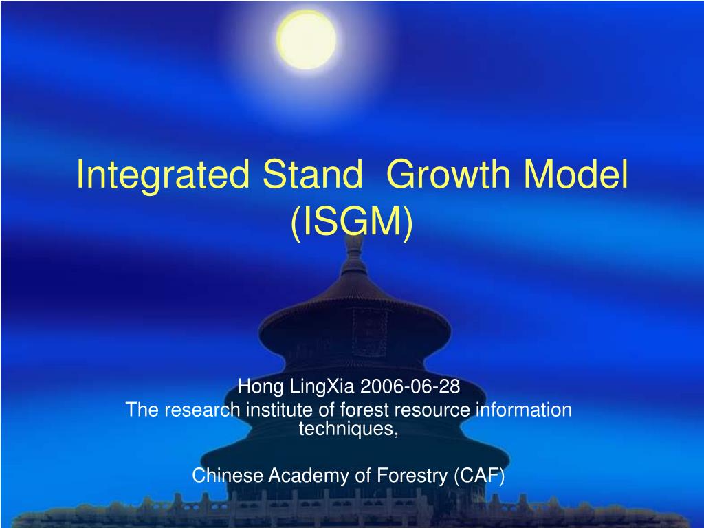 PPT - Integrated Stand Growth Model (ISGM) PowerPoint Presentation ...