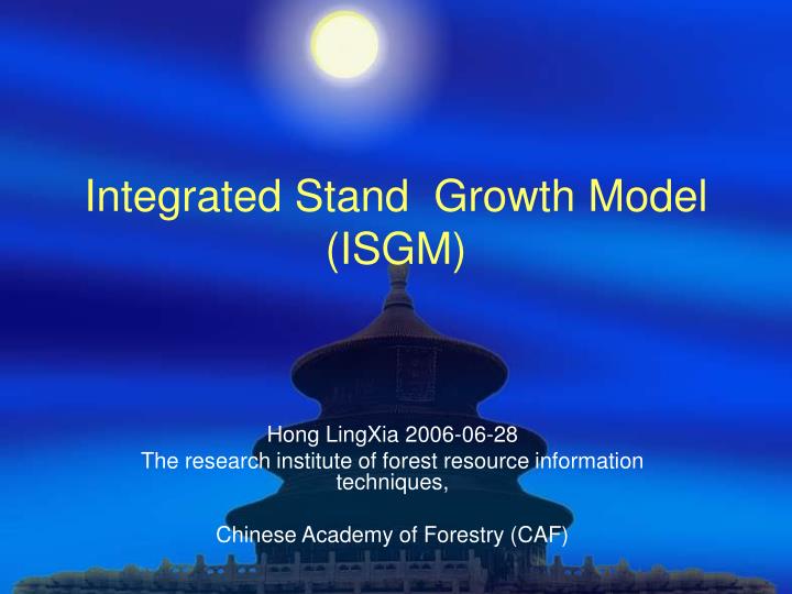 integrated stand growth model isgm