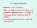 Citizen Science - slide 1