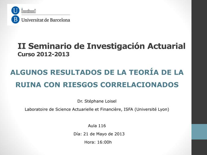 ii seminario de investigaci n actuarial curso 2012 2013