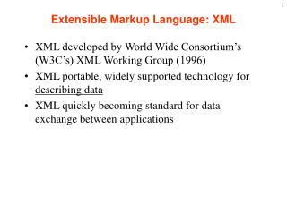 Extensible Markup Language: XML