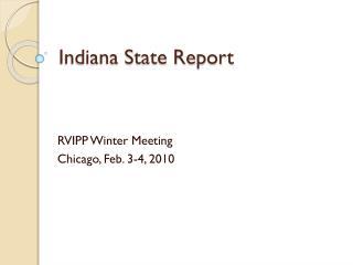 Indiana State Report