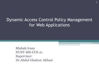 Dynamic Access Control Policy Management for Web Applications