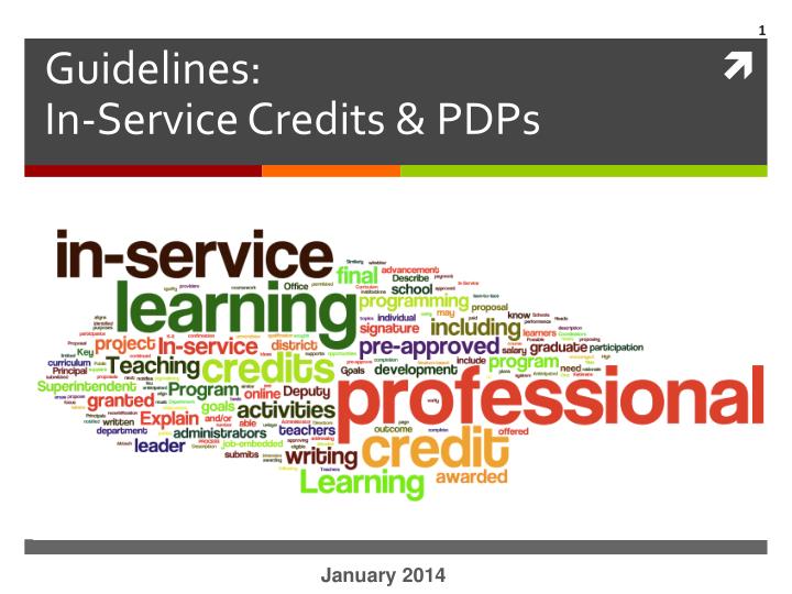 guidelines in service credits pdps