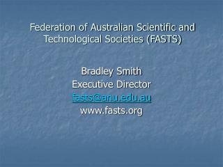 Federation of Australian Scientific and Technological Societies (FASTS)