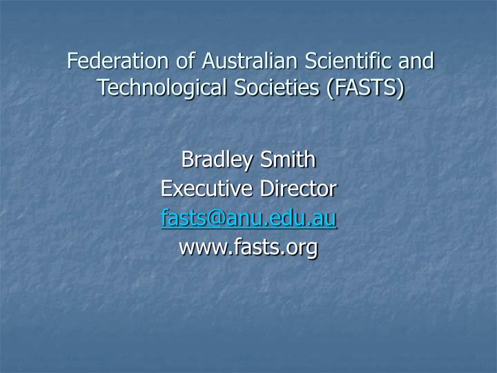 federation of australian scientific and technological societies fasts