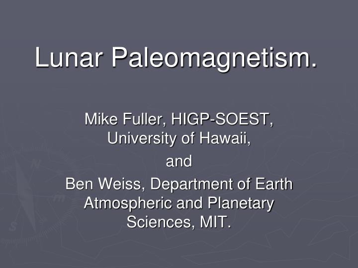 lunar paleomagnetism