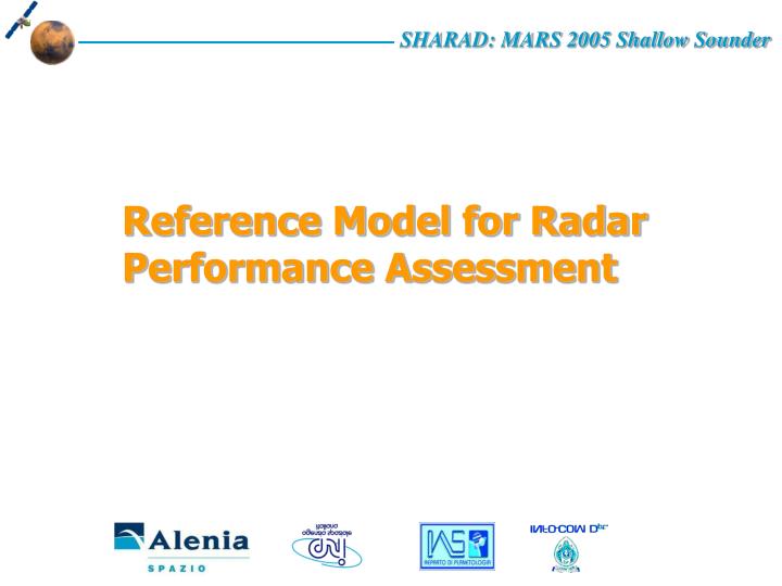 reference model for radar performance assessment