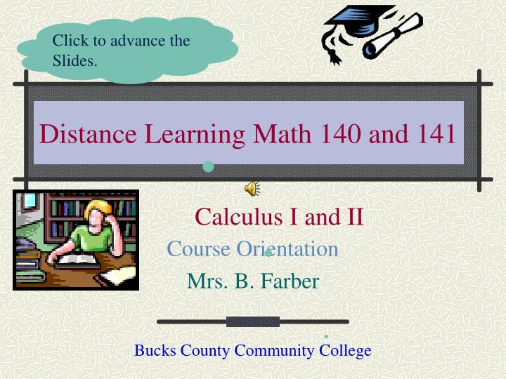 distance learning math 140 and 141