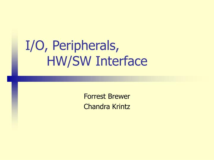 i o peripherals hw sw interface