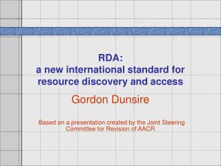 RDA: a new international standard for resource discovery and access