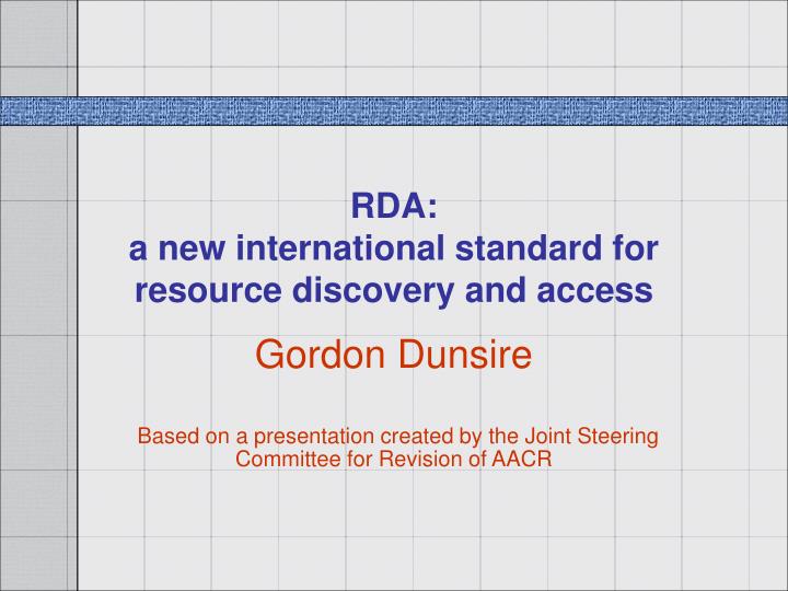 rda a new international standard for resource discovery and access
