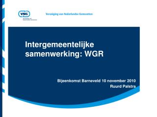 intergemeentelijke samenwerking wgr