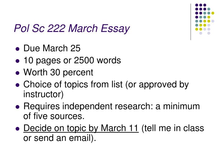 pol sc 222 march essay