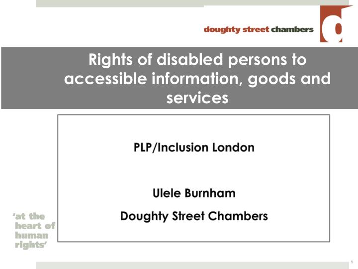 rights of disabled persons to accessible information goods and services
