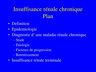 insuffisance r nale chronique plan