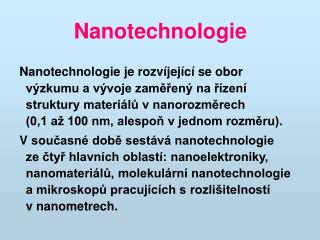 nanotechnologie