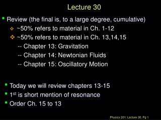 Lecture 30
