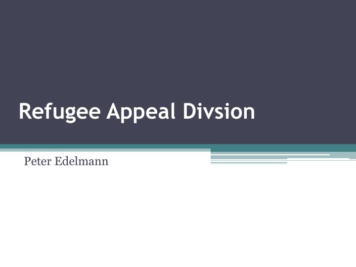 refugee appeal divsion