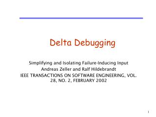 Delta Debugging