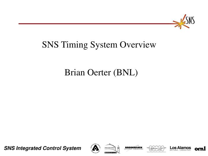 sns timing system overview