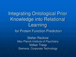 Integrating Ontological Prior Knowledge into Relational Learning for Protein Function Prediction