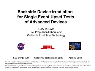 Backside Device Irradiation for Single Event Upset Tests of Advanced Devices