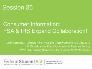 Consumer Information: FSA &amp; IRS Expand Collaboration!