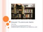 Grade 7 Language Arts - slide 1