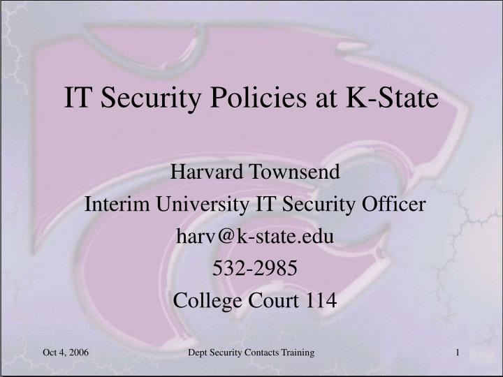 it security policies at k state