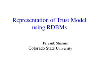 Representation of Trust Model using RDBMs